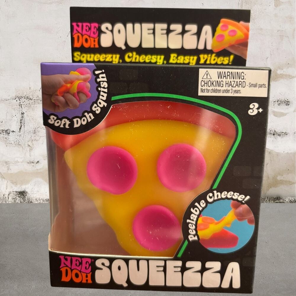 Schylling NeeDoh Squeezza Pizza Slice Peelable Cheese Squish Toy NIB